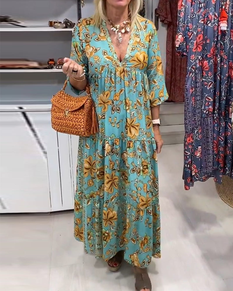 Prachtige Maxi Dress met Bloemenprint