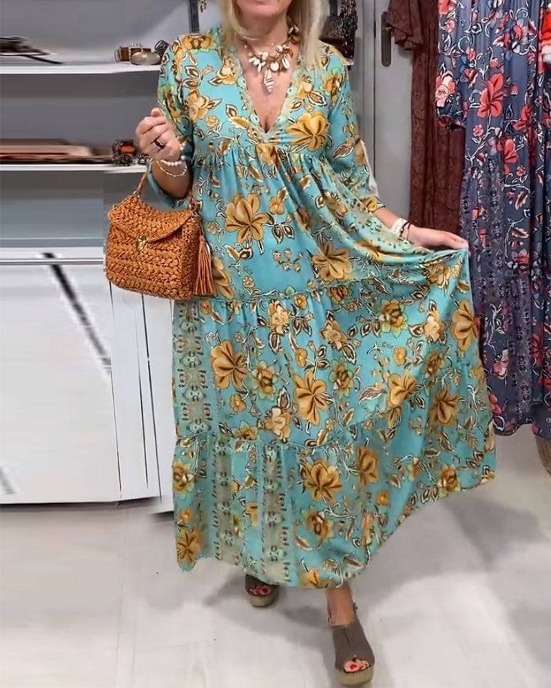 Prachtige Maxi Dress met Bloemenprint