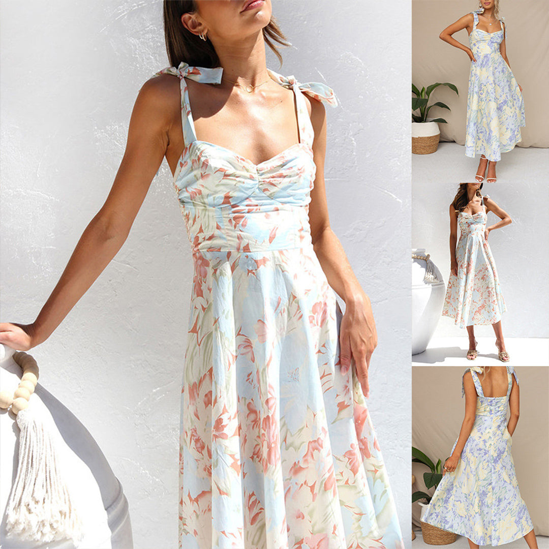 BLOEM - Elegante midi-jurk met bloemenprint