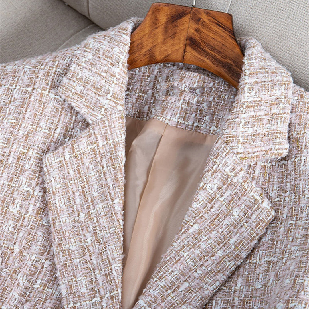 STINN - Geruite en getailleerde blazer jas voor vrouwen