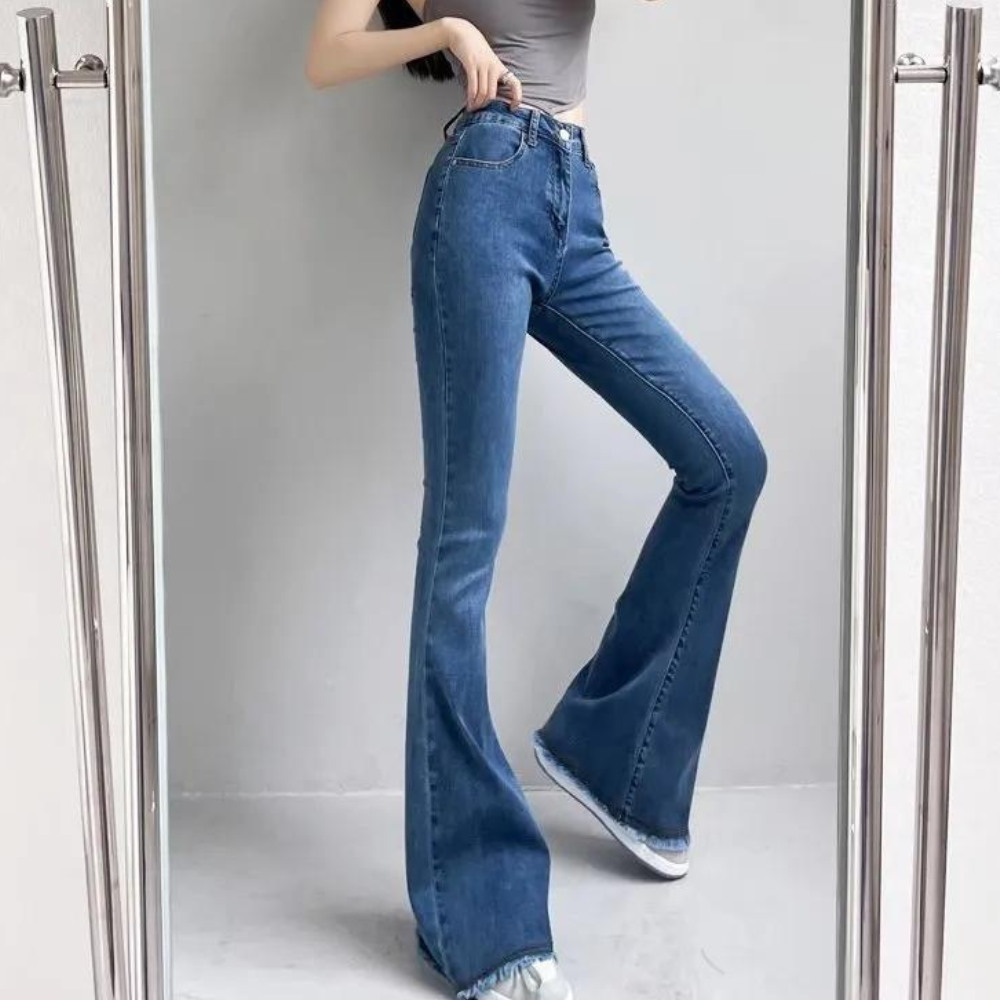 LUCIA - Hoge taille broek voor dames die wordt uitgefaseerd
