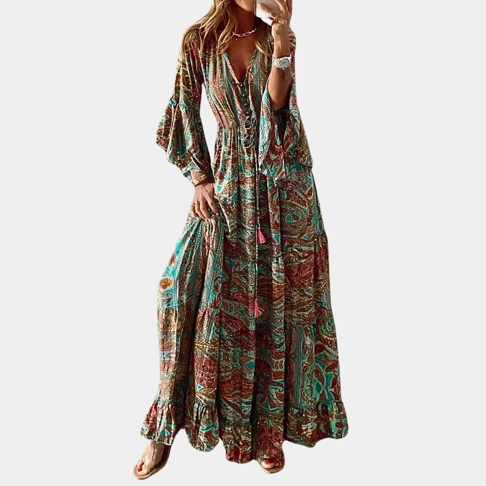 Sylvia - Lange bohemian jurk voor vrouwen