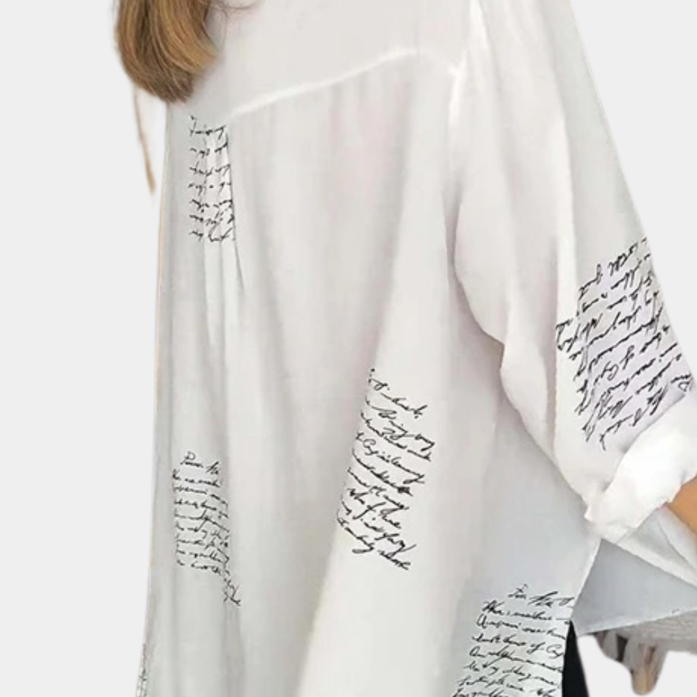 Elise - Modieus dames T-shirt met letters bedrukking