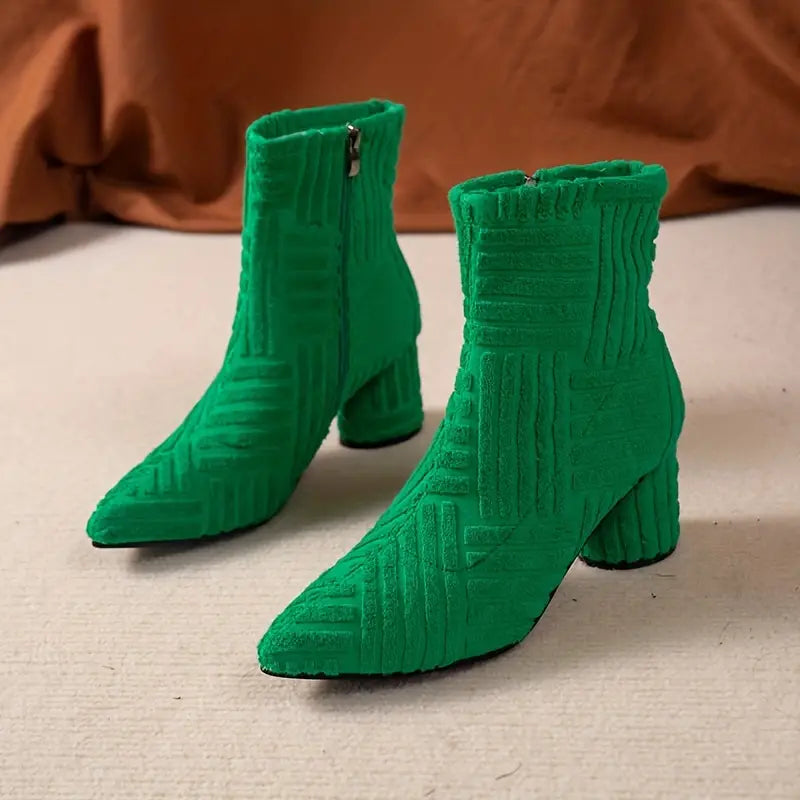 LISA - Vrouwen laarzen met dikke hak in effen kleur