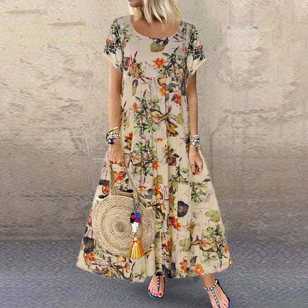NINA - Vintage bloemen maxi jurk