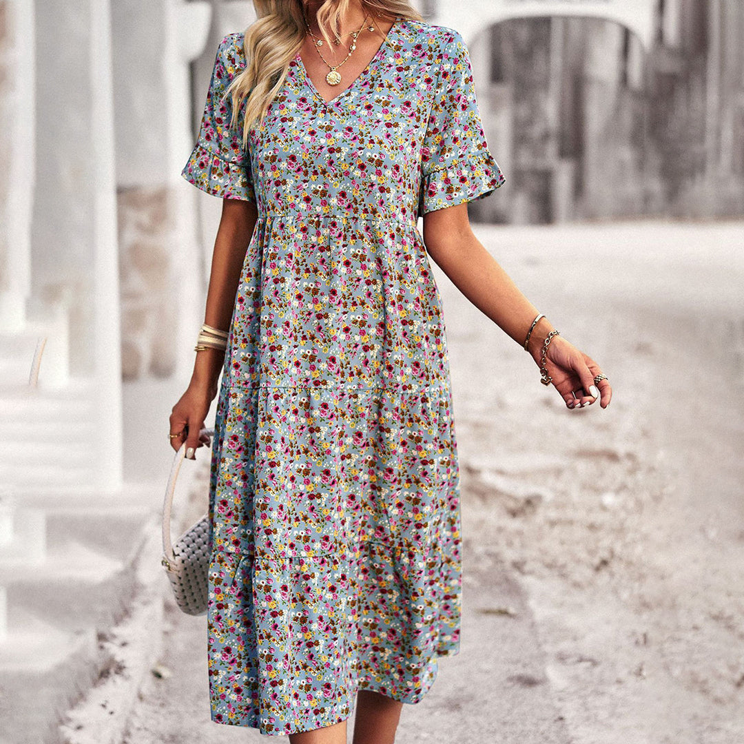 TIJDLOOS - Midi-jurk met bloemenprint
