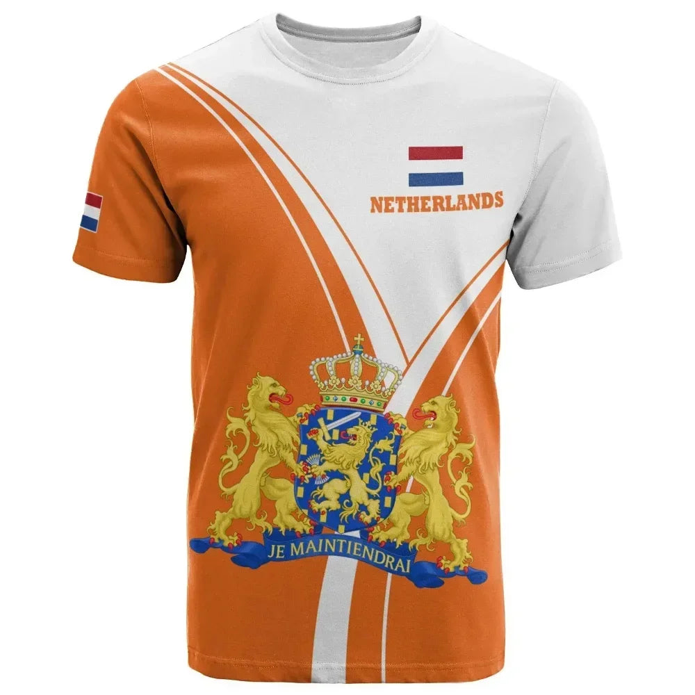 Gerrard - Nederlands Vlag Shirt met Nationaal Embleem voor EK 2024