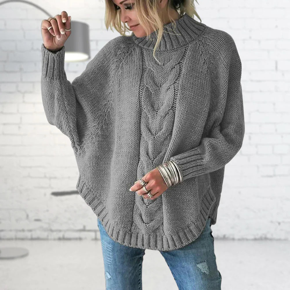 VERICA - Lang, grof gebreid damessweater